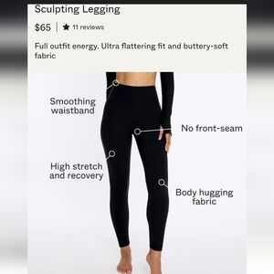 NWOT Pepper Full Length Sculpting Legging Black Sz Medium